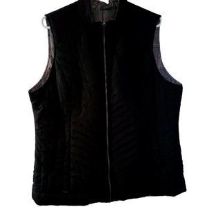 RENUAR Reversible Full Zip Quilted Black/Plaid Vest Size XL